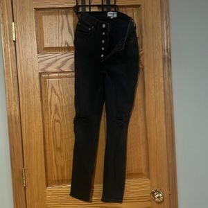 AGOLDE Black Skinny Jeans, high waisted with a button fly